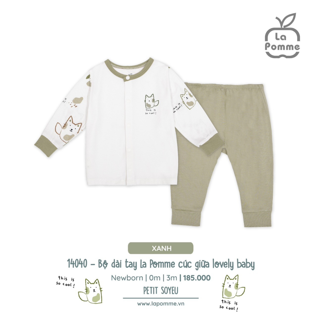 La Pomme set sơ sinh mèo xanh cho bé
