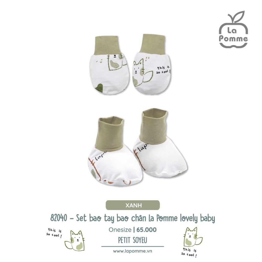 La Pomme set sơ sinh mèo xanh cho bé