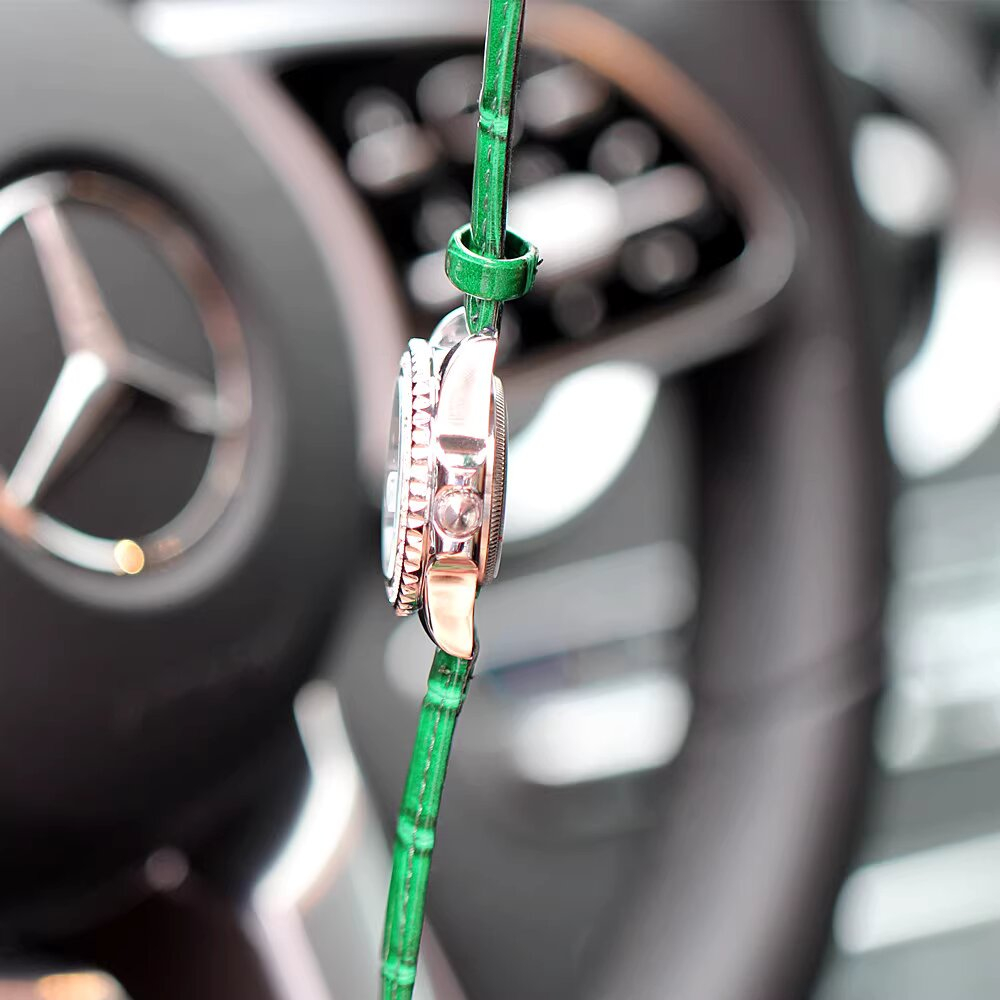 Đồng hồ nữ ZIDO có lịch ngày dây da mặt tròn đính đá full viền sang trọng Laxy Watch