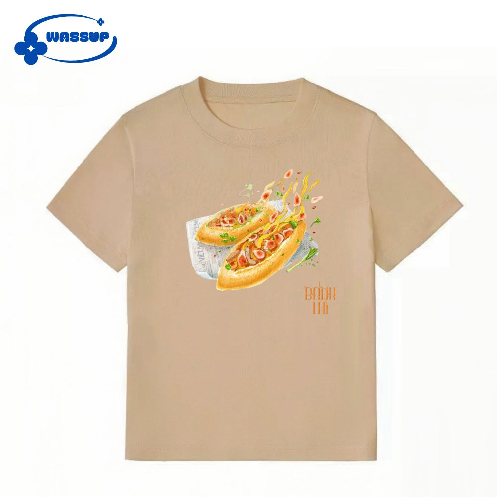 Áo Thun Nữ Baby Tee WASSUP Bánh Mì Tee Cotton 100% Local Brand