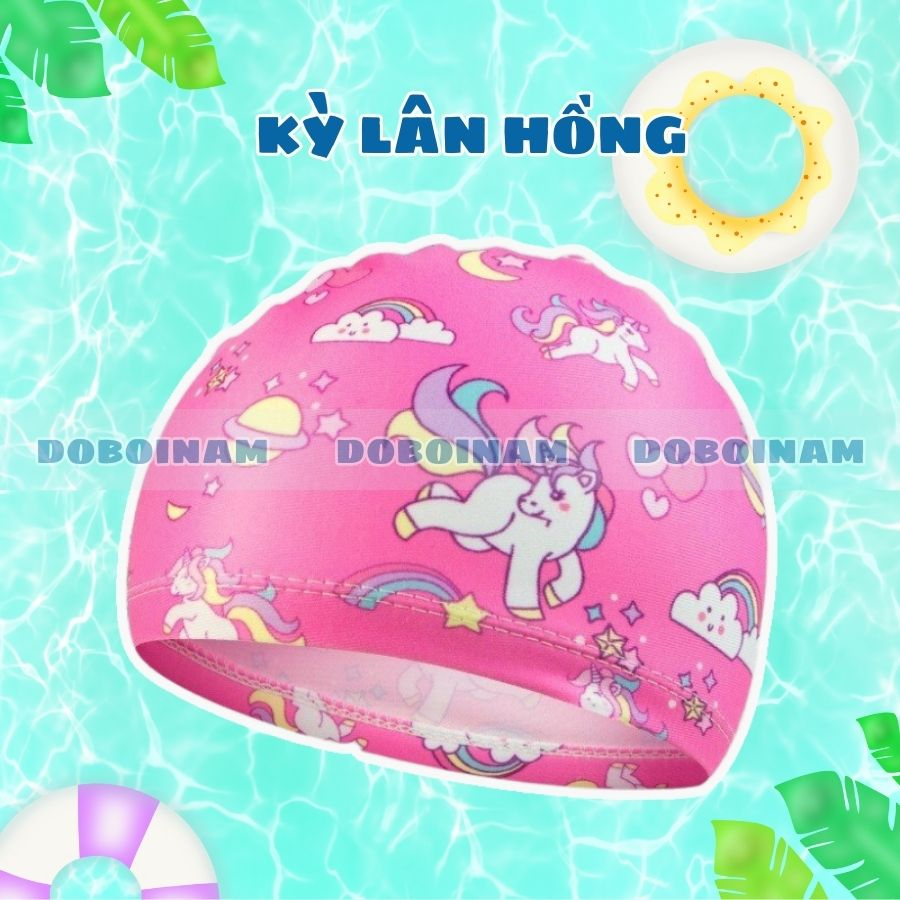 Mũ bơi cho bé gái họa tiết Kỳ Lân, Tiên Cá,... Cute đáng yêu