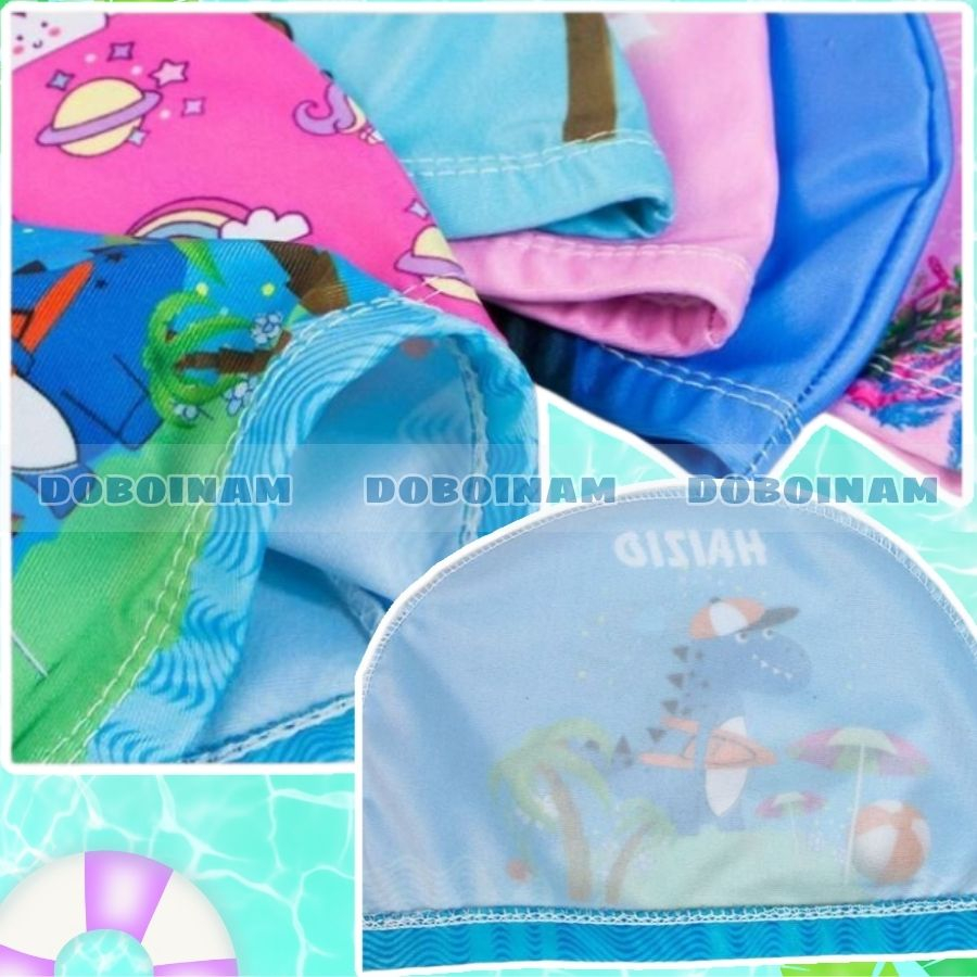 Mũ bơi cho bé gái họa tiết Kỳ Lân, Tiên Cá,... Cute đáng yêu