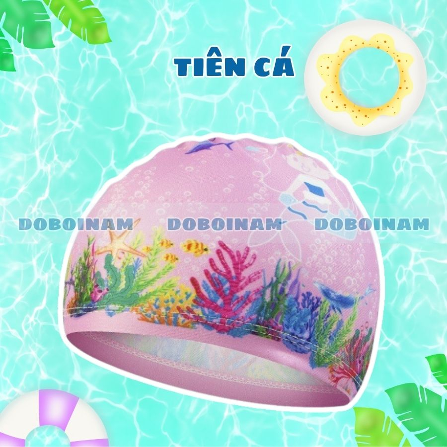 Mũ bơi cho bé gái họa tiết Kỳ Lân, Tiên Cá,... Cute đáng yêu