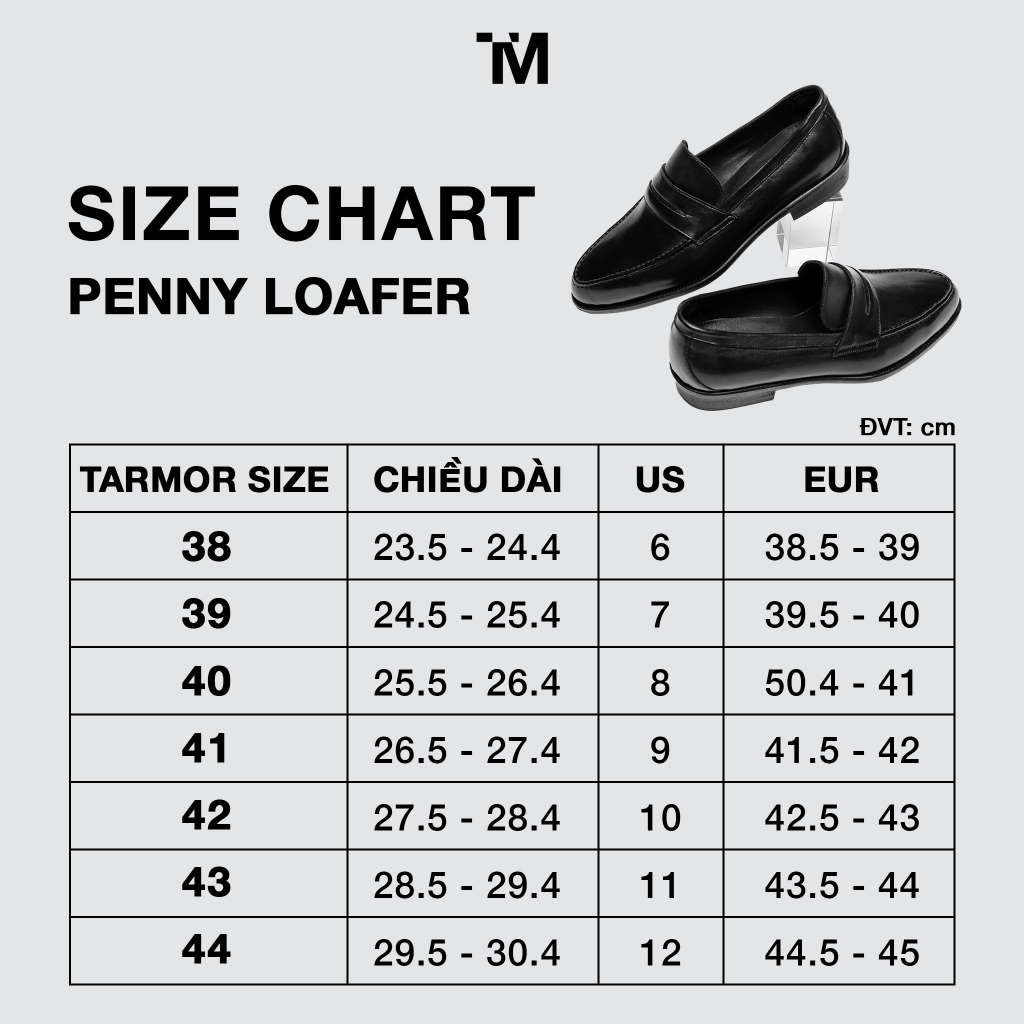Giày Penny Loafer Nam TARMOR Da Thật Màu Đen Penny Loafer TM01 In Black Leather