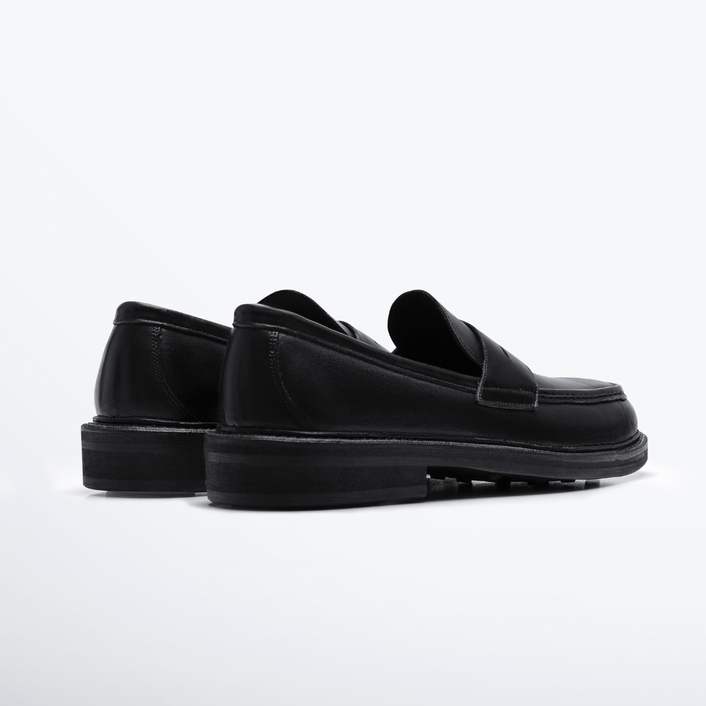 Giày Penny Loafer Nam Nữ TARMOR Da Thật Màu Đen TM02   Penny Loafer TM02 In Black Leather