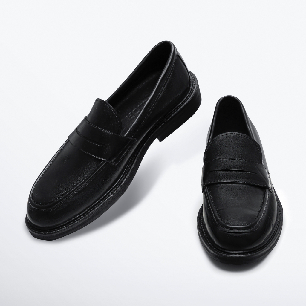 Giày Penny Loafer Nam Nữ TARMOR Da Thật Màu Đen TM02 (có size nhỏ cho nữ)  Penny Loafer TM02 In Black Leather