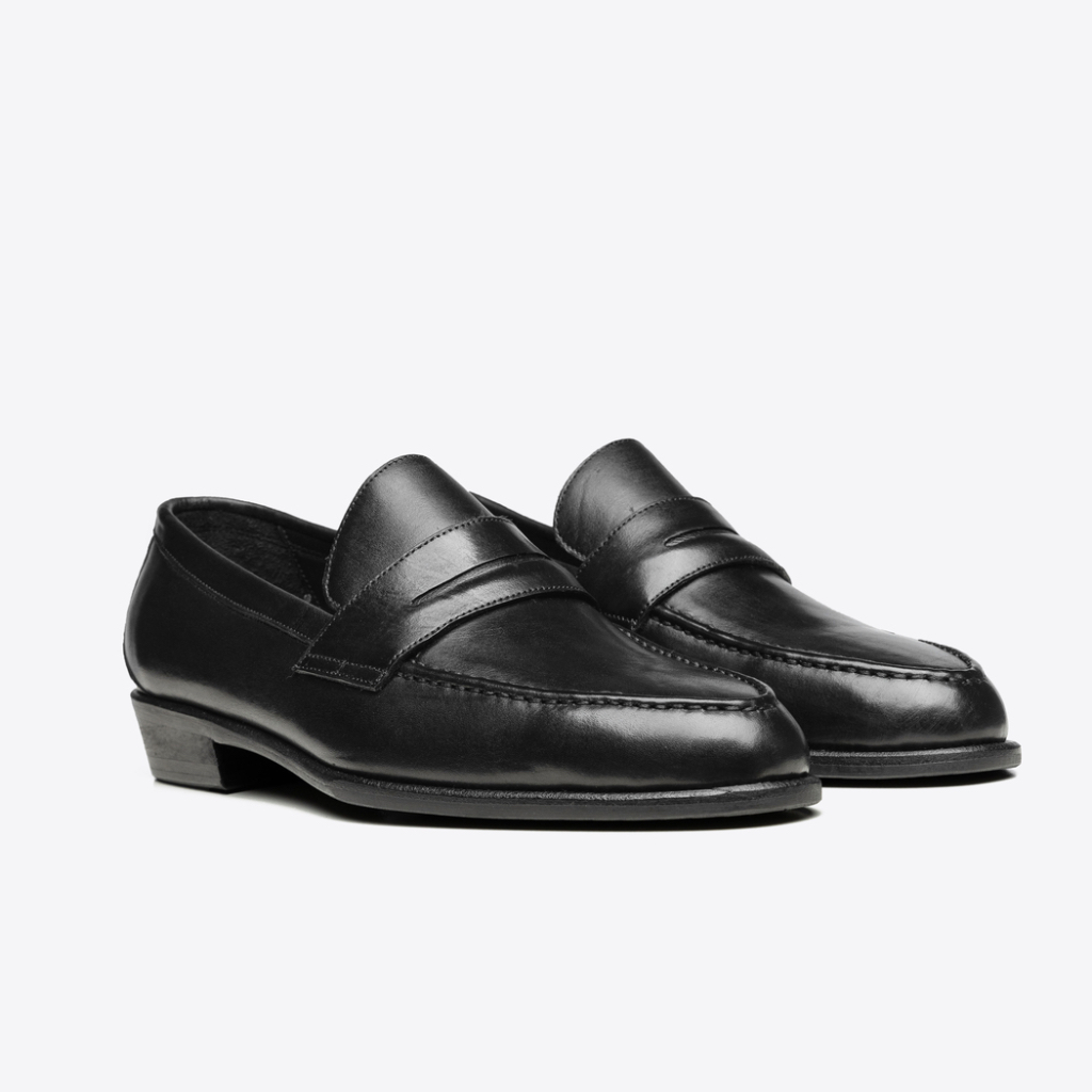 Giày Penny Loafer Nam TARMOR Da Thật Màu Đen Penny Loafer TM01 In Black Leather