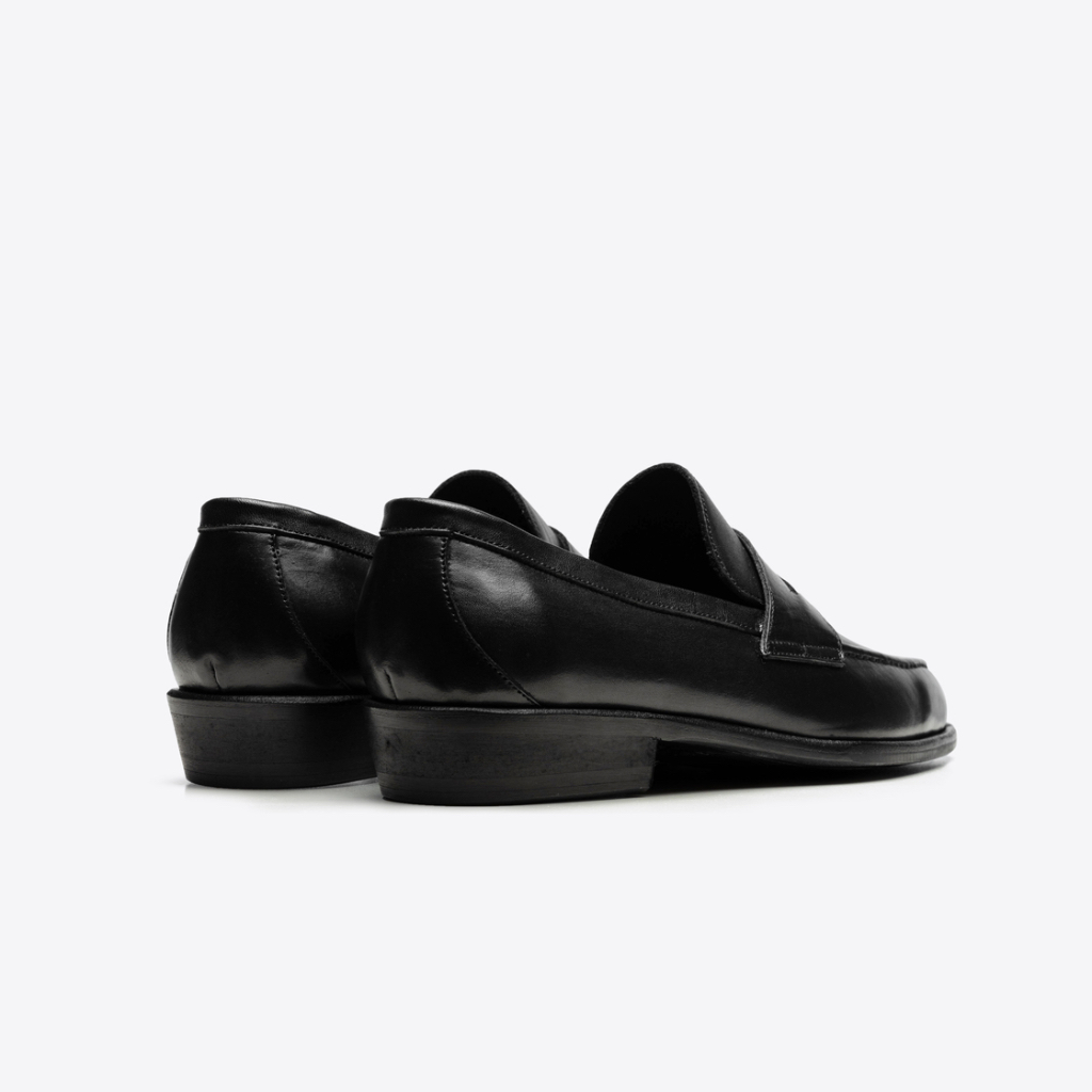 Giày Penny Loafer Nam TARMOR Da Thật Màu Đen Penny Loafer TM01 In Black Leather