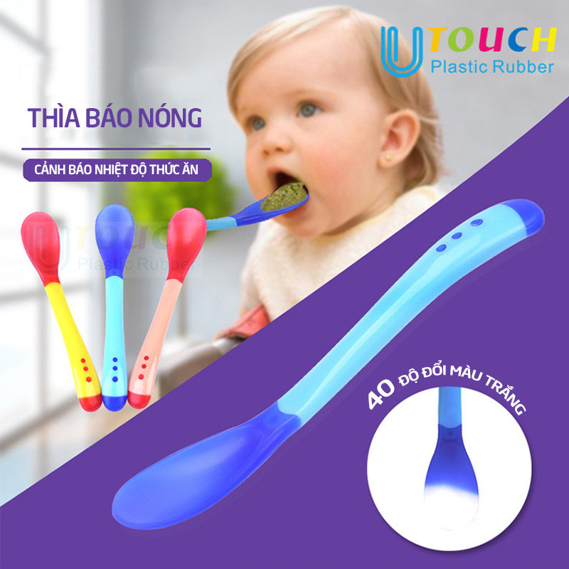 [ Quà Tặng ] Thìa báo nóng, thìa ăn dặm cho bé, giúp bé tránh bị bỏng khi ăn - Levitrue