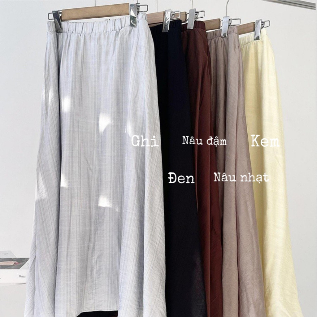 Chân váy xoè dáng dài chất đũi hàn - Retrostyle - CV0199_P8K3