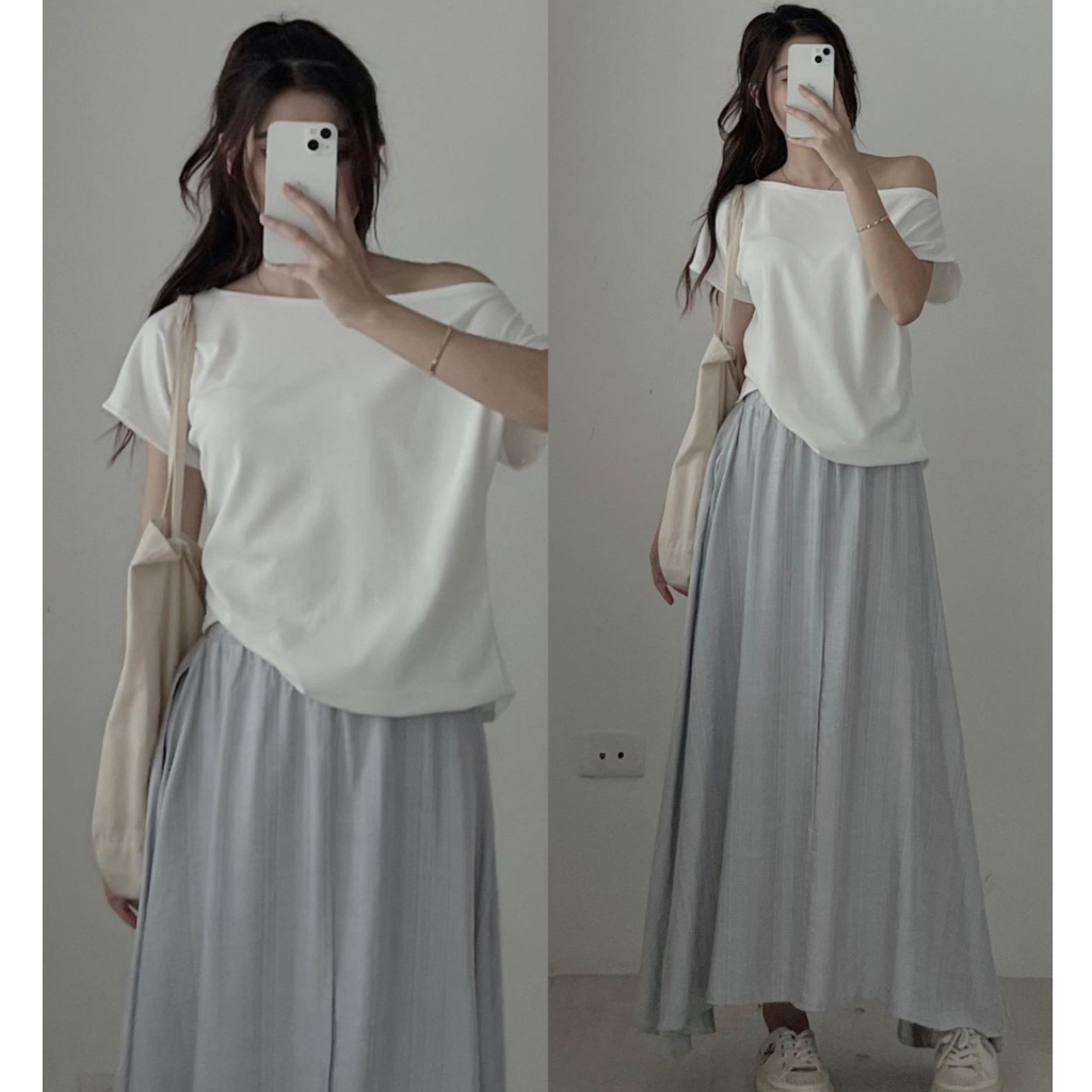 Chân váy xoè dáng dài chất đũi hàn - Retrostyle - CV0199_P8K3