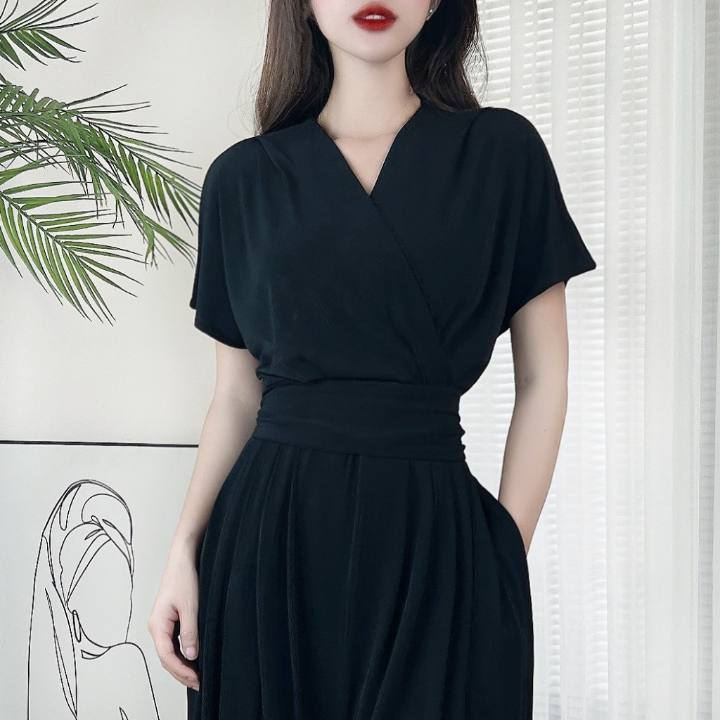 Jumpsuit trơn xếp ly nữ quần ống suông sang trọng MIMIX DD6200 | BigBuy360 - bigbuy360.vn