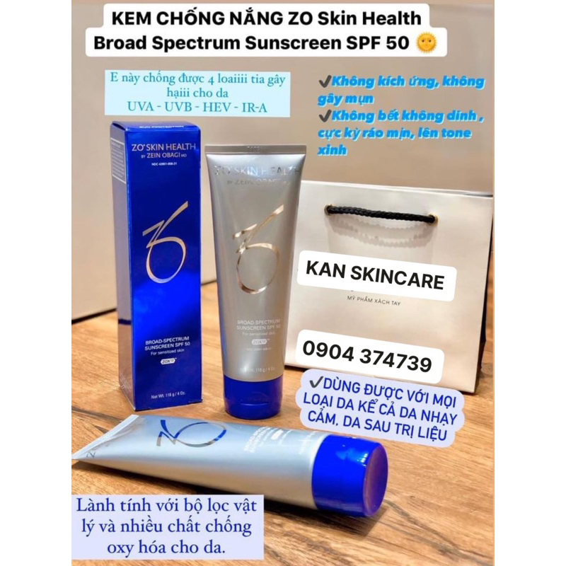 ⭐️ Kem chống nắng cho da nhạy cảm Zo Skin Broad Spectrum SPF 50 118g