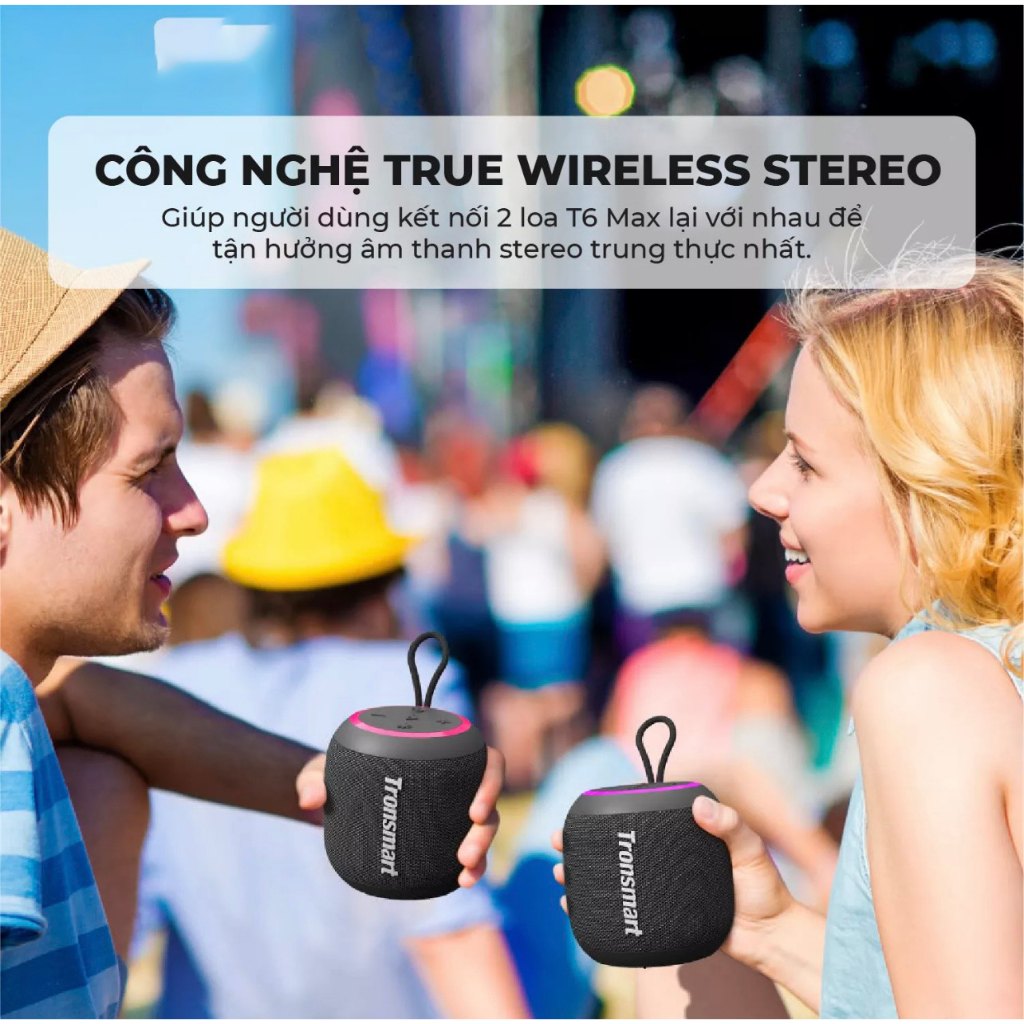 Loa Bluetooth Tronsmart T7 Mini | Công suất 15W | Âm thanh siêu trầm | Chống nước IPX7 | Bảo Hành 12 Tháng