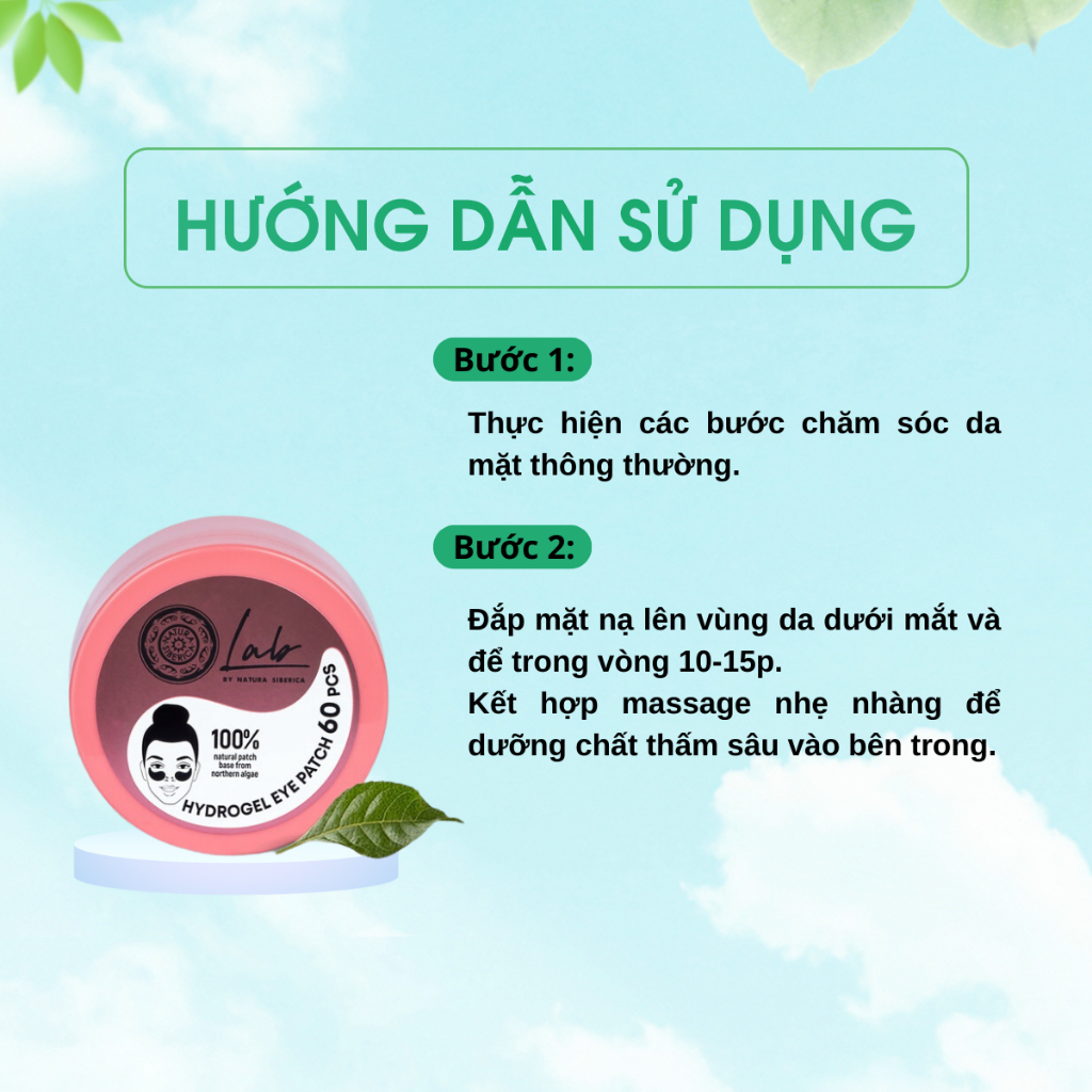 Mặt nạ mắt NATURA SIBERICA Biome Line làm sáng vùng da quanh mắt 60 miếng Radian eye patch