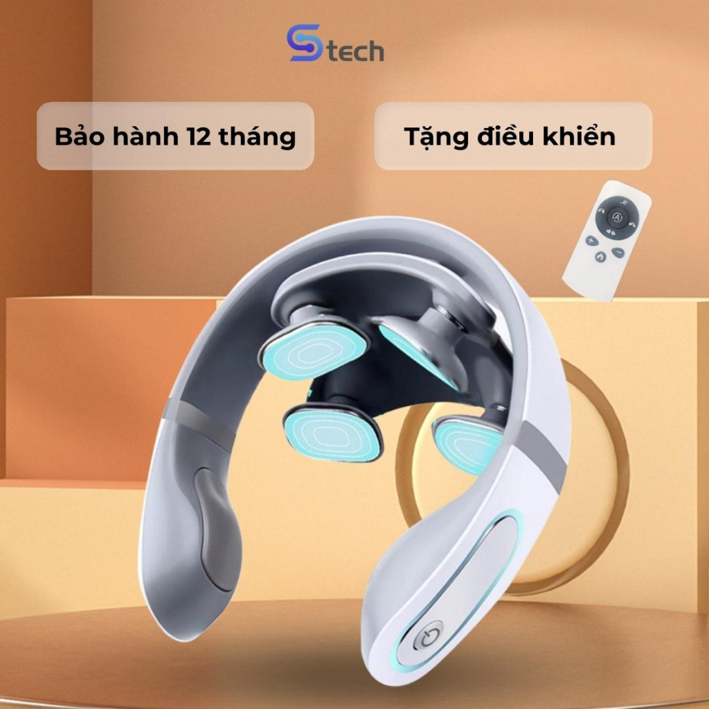 Máy Massage Cổ Vai Gáy N66 Chính Hãng S Tech, Máy Mát Xa Cổ Vai Gáy 5 Chế Độ, Giảm Đau Mỏi, Tặng Điều Khiển Từ Xa Và Gel
