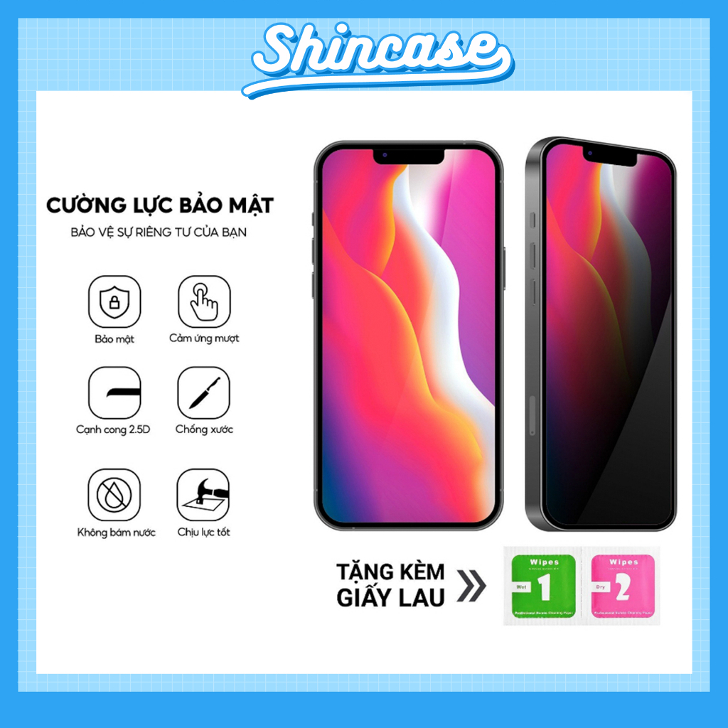 Kính Cường Lực Iphone Chống Nhìn Trộm Full Màn,KingKong 4D 6splus/7plus/8/8plus/x/xs/11/12/13/14/pro/max/plus ốp lưng