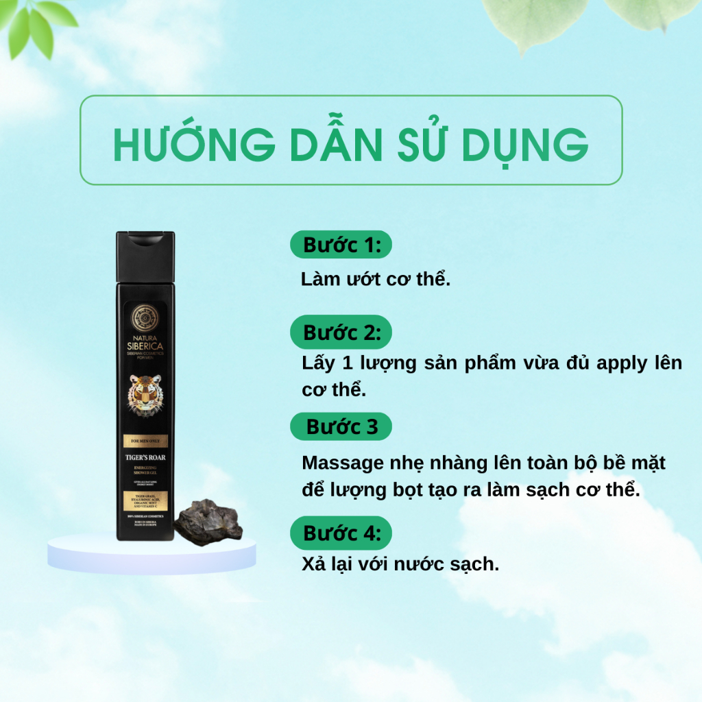 Gel Tắm Tăng Sức Sống Cho Da Natura Siberica Men "Tiger's Roar" 250ml