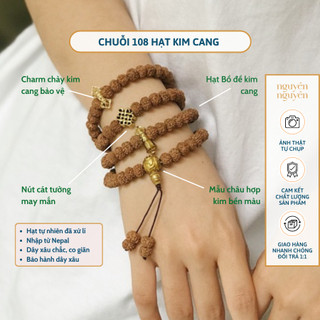Chuỗi Hạt Bồ Đề Kim Cang 108 mix charm Chuông - Chày - Nút Cát Tường