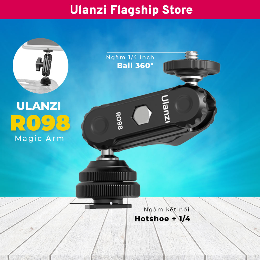 Ulanzi R098 ngàm chuyển mở rộng thông minh cho máy ảnh gắn thêm phụ kiện rời ngàm Hotshoe và 1/4 inch