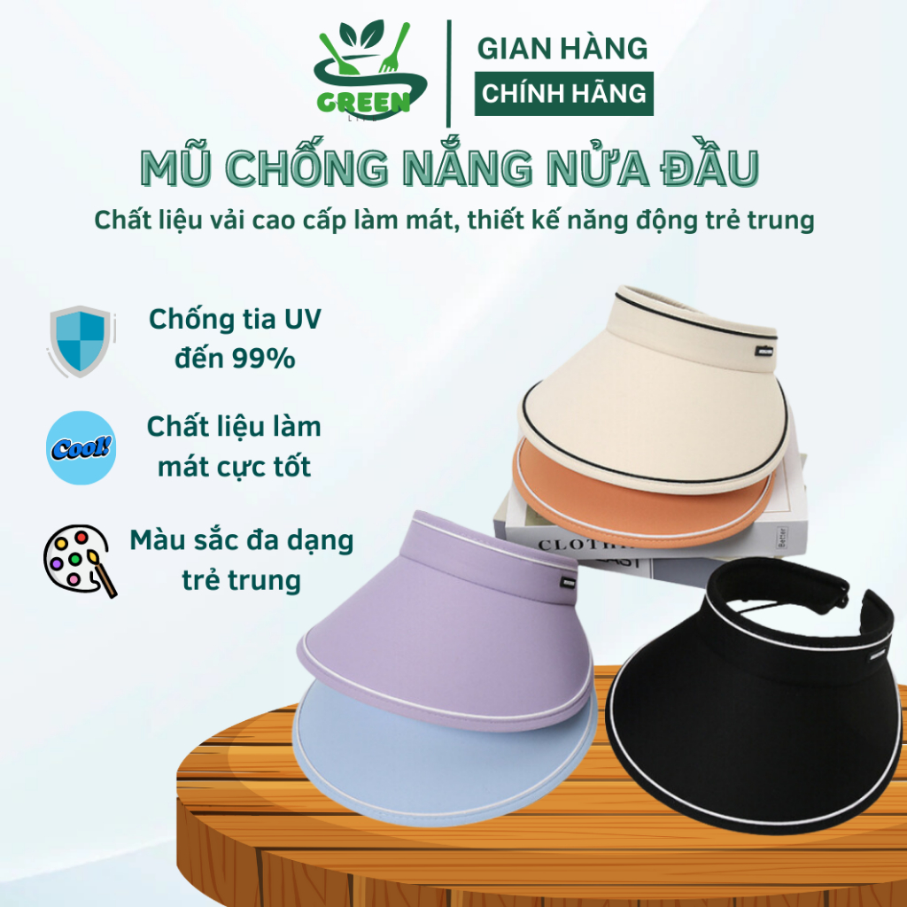 Mũ Chống Nắng Nữ, Nón Rộng Vành Nửa Đẩu Hàn Quốc Chống Nắng Chống Uv, Thiết Kế Gấp Gọn Được, Mẫu Mã Mới Trẻ Trung