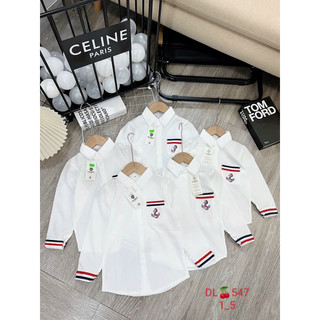 Áo sơ mi trắng cho bé trai 8-18kg