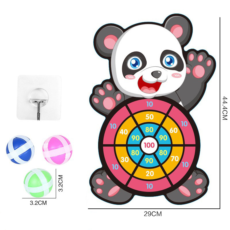 Bảng Phi Tiêu Bóng Dính Hình Thú,Tặng Kèm 3 Bóng Và 1 Móc Gài Để Treo , Đồ Chơi Ném Bóng Gai