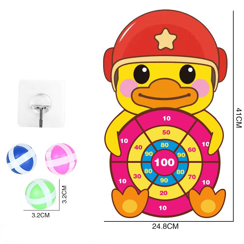 Bảng Phi Tiêu Bóng Dính Hình Thú,Tặng Kèm 3 Bóng Và 1 Móc Gài Để Treo , Đồ Chơi Ném Bóng Gai