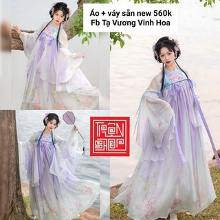 Hán phục cổ trang chiết ngực Đường phục thục nữ set 2 mảnh