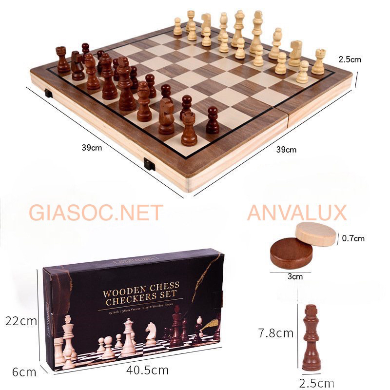 VOUCHER20K  - BỘ CỜ VUA GỖ CÓ NAM CHÂM CAO CẤP CHÍNH HÃNG 3IN1 ĐỦ TRÒ CHƠI