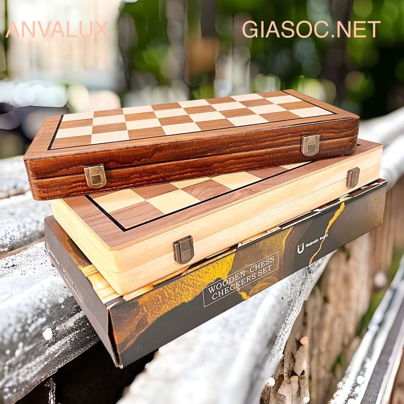VOUCHER20K  - BỘ CỜ VUA GỖ CÓ NAM CHÂM CAO CẤP CHÍNH HÃNG 3IN1 ĐỦ TRÒ CHƠI