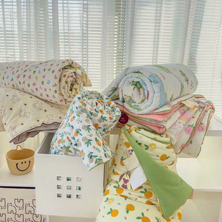 Chăn Cotton Đũi Nhập Khẩu chần bông xơ Đậu Nành phong cách Hàn Quốc hàng Chính Hãng