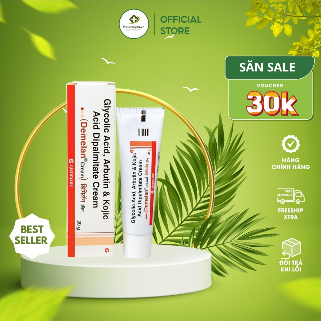 Kem Dưỡng Trắng Da Mặt Alpha Arbutin Mờ Nám, Tàn Nhang,Thâm Mụn Demelan Cream 20g | Naturalyou.vn