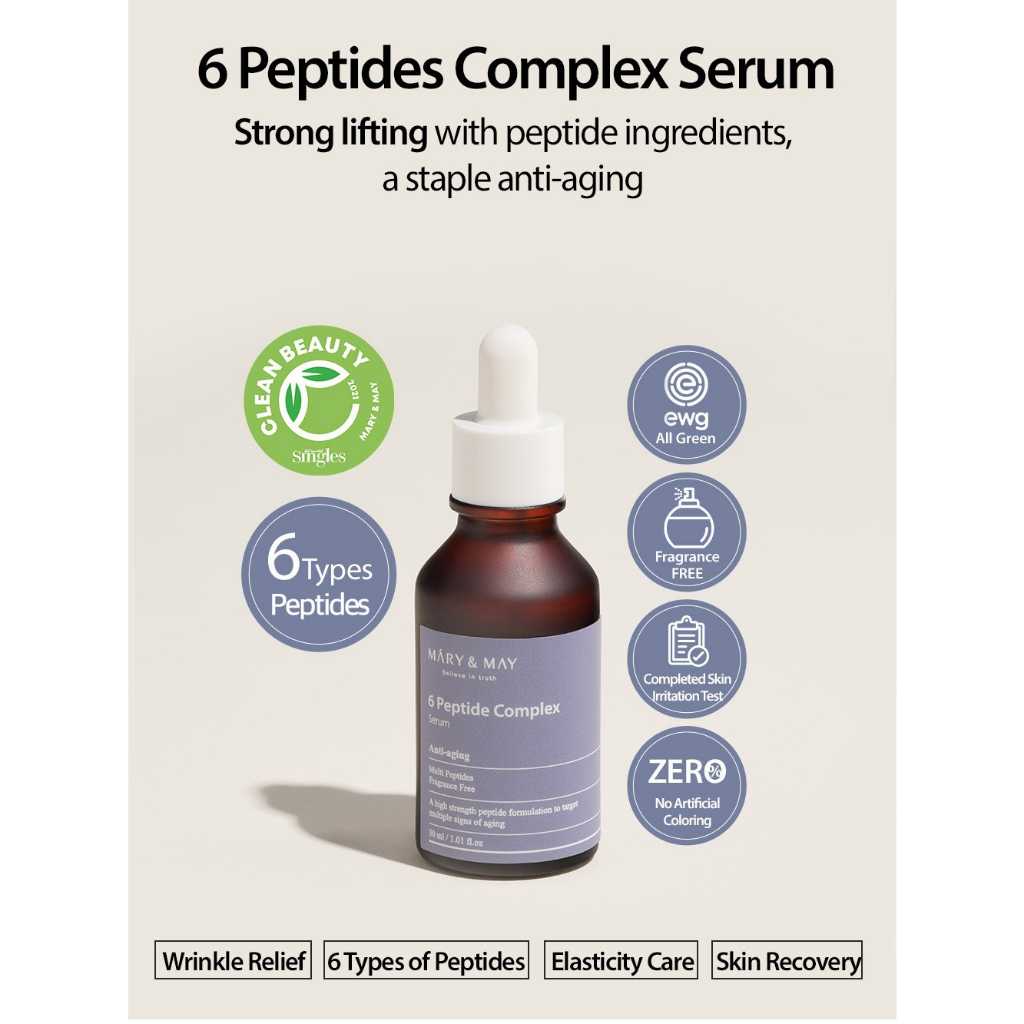 Mary&May tinh chất chống lão hóa phức hợp 6 loại peptide