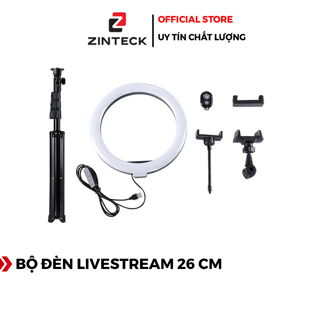 Đèn Livestream Size 26cm + Chân Đèn + Kẹp, Hỗ Trợ Quay Tiktok, Make Up, Phun Xăm - Chính Hãng HD DESIGN