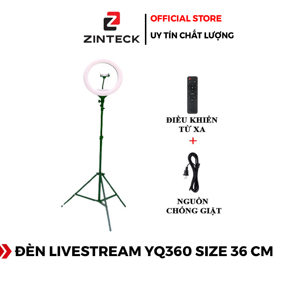 Đèn livestream 36cm YQ360 và chân 2m1 hỗ trợ chụp ảnh, bán hàng, make up có điều khiển từ xa- Chính Hãng HD DESIGN