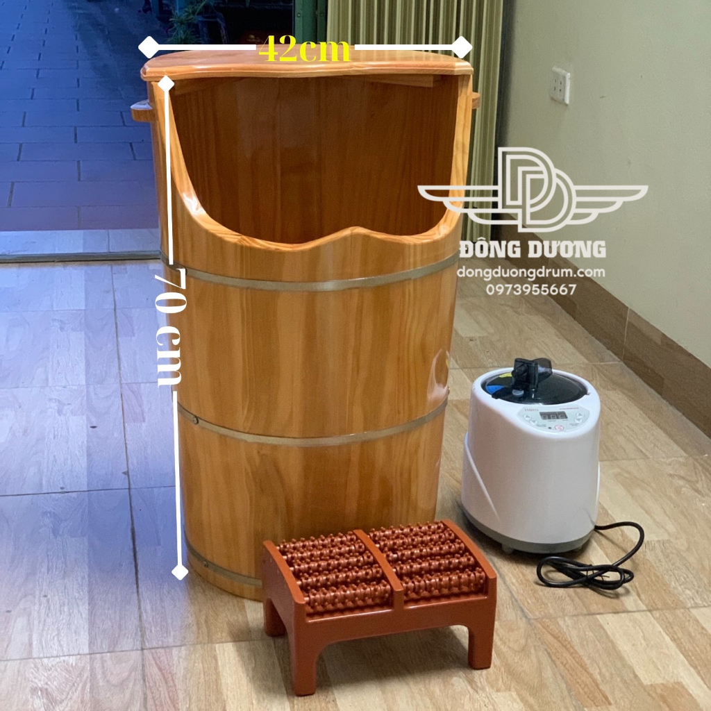 Thùng gỗ xông chân - Loại cao cấp cao 70cm, thùng gỗ thông nhập khẩu cam kết y hình