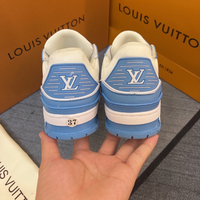 GIÀY LV TRAINER SNEAKER WHITE BLUE LAI AU