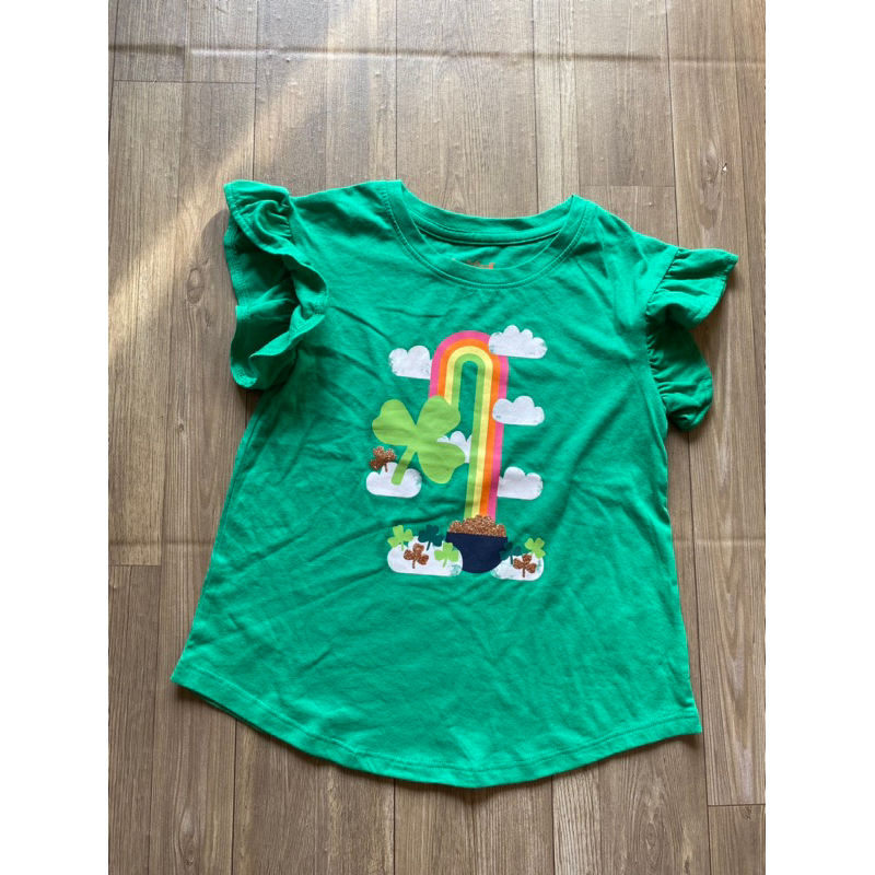 áo thun cotton ngắn tay màu xanh bé gái cánh tiên chính hãng vnxk