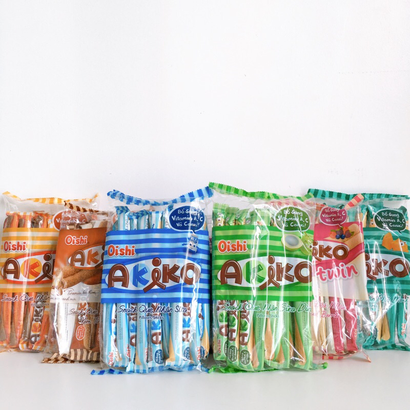 Bánh snack que có nhân Oishi Akiko các vị gói 140g