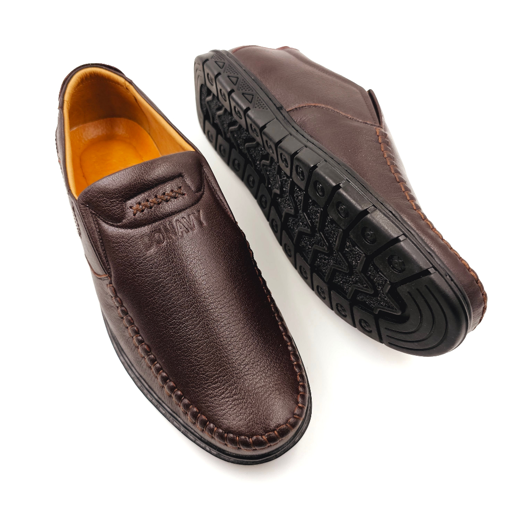 Giày Lười Nam Da Bò Kiểu Khâu Viền Cao Cấp, DONAVY - GLKV