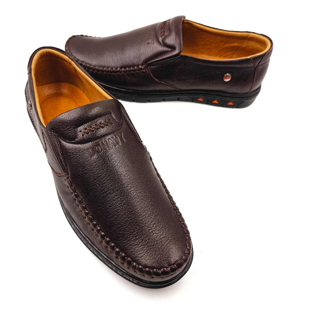 Giày Lười Nam Da Bò Kiểu Khâu Viền Cao Cấp, DONAVY - GLKV