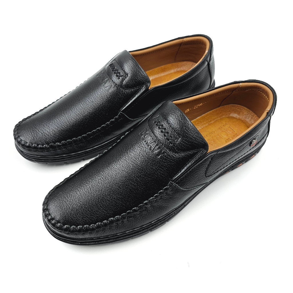 Giày Lười Nam Da Bò Kiểu Khâu Viền Cao Cấp, DONAVY - GLKV