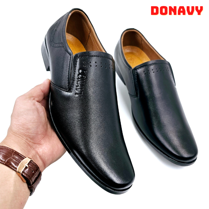 Giày tây nam da bò 100% DONAVYGMN tăng chiều cao 3cm hàng VNXK cao cấp D.GMN