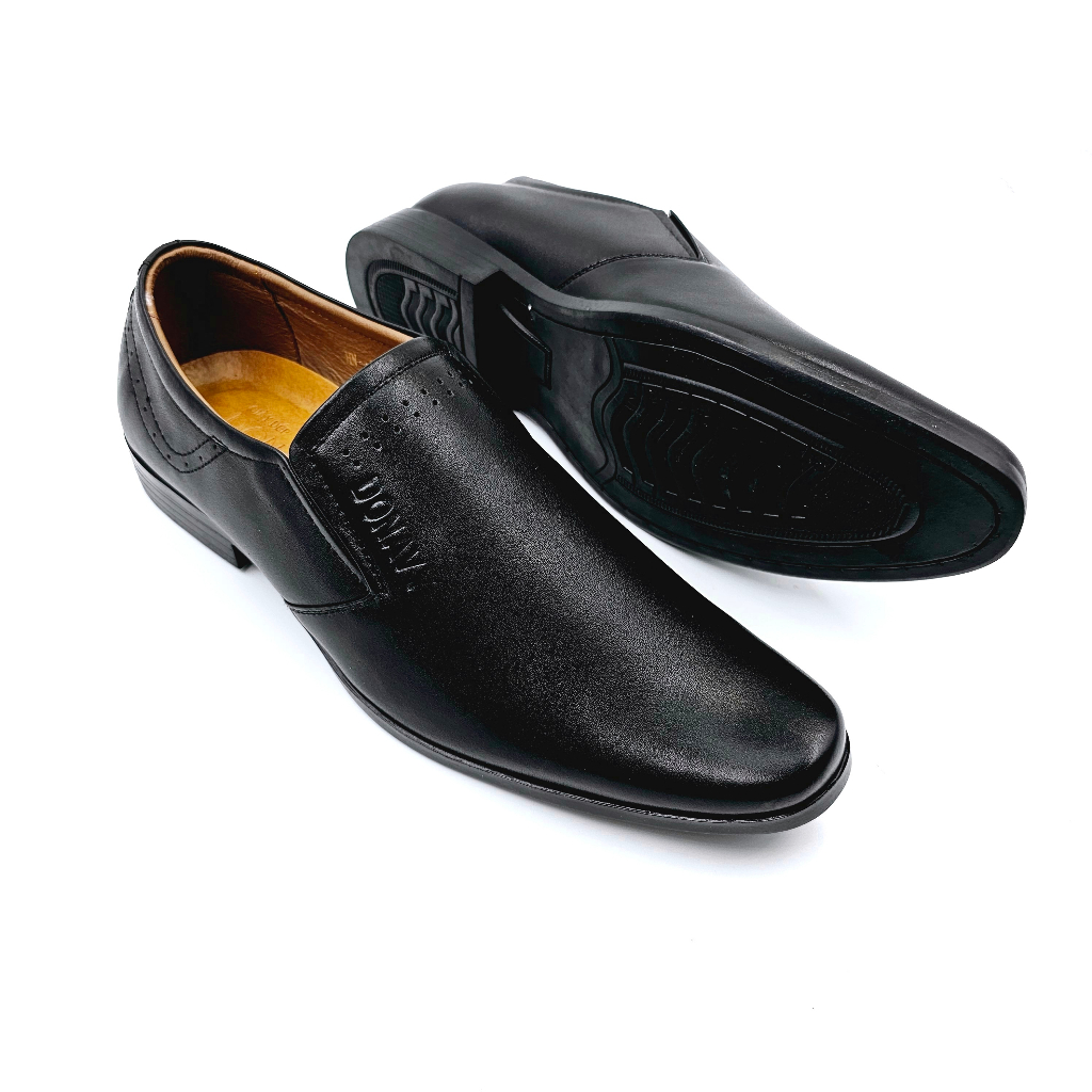 Giày Tây Mũi Nhọn Nam Da Bò Thật, Kiểu Quai Trơn Cao Câp DONAVY -DO.GTMN