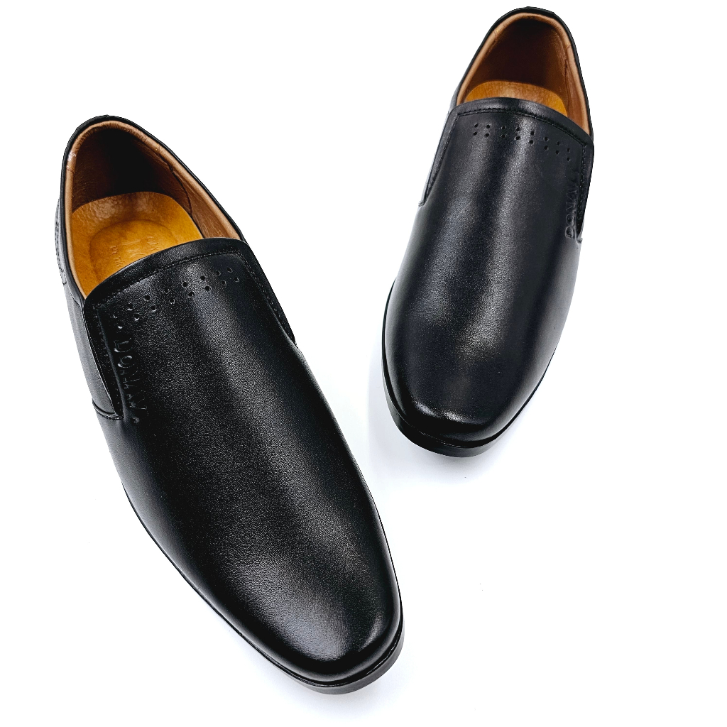 Giày Tây Mũi Nhọn Nam Da Bò Thật, Kiểu Quai Trơn Cao Câp DONAVY -DO.GTMN