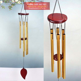 Chuông gió phong thuỷ 6 thanh hợp kim nhôm mạ đồng M2