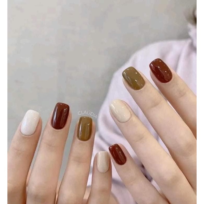 Set sơn NISI 40 màu tone nâu basic tôn da tay chất sơn đặc mướt hot hit tặng kèm bảng màu,hàng chính hãng