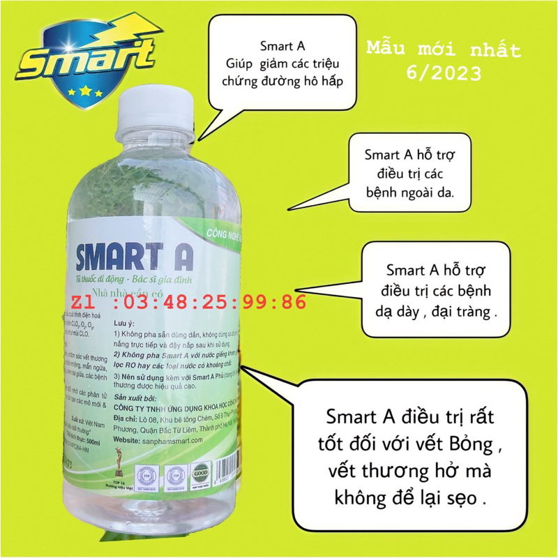 [ Mẫu mới nhất) Dung dịch sát khuẩn Smart Anolyte (Nước A) khử khuẩn tay, bề mặt an toàn từ thiên nhiên