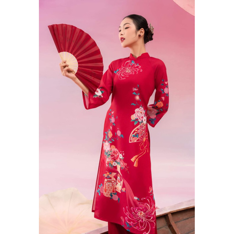 🥰Sét áo dài cách tân mẹ bé 4 tà nhẹ nhàng mềm mại hàng thiết kế giá rẻ bán giá sỉ✅